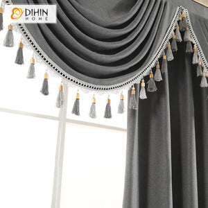 DIHINHOME Home Textile Modern Curtain DIHIN HOME Modern Grey Color Customized Valance ,Blackout Curtains Grommet Window Curtain for Living Room ,52x84-inch,1 Panel