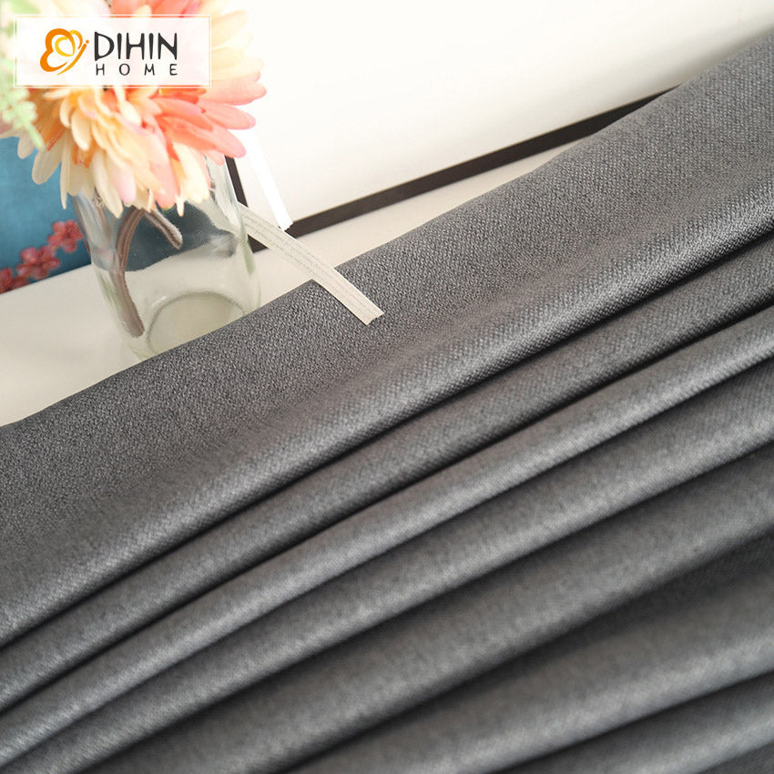 DIHINHOME Home Textile Modern Curtain DIHIN HOME Modern Grey Color Customized Valance ,Blackout Curtains Grommet Window Curtain for Living Room ,52x84-inch,1 Panel