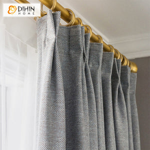 DIHINHOME Home Textile Modern Curtain DIHIN HOME Modern Grey Color Thick Fabric,Blackout Curtains Grommet Window Curtain for Living Room ,52x84-inch,1 Panel