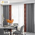 DIHIN HOME Modern Grey Jacquard Stitching Curtains,Grommet Window Curtain for Living Room ,52x63-inch,1 Panel