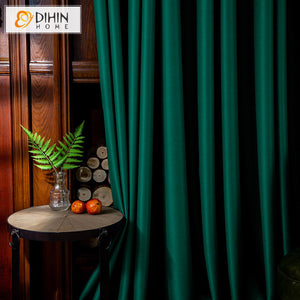 DIHIN HOME Modern High Precision Green Color,Blackout Grommet Window Curtain for Living Room,52x63-inch,1 Panel