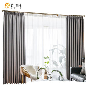 DIHIN HOME Modern High Quality Grey Color Curtains,Blackout Grommet Window Curtain for Living Room ,52x63-inch,1 Panel
