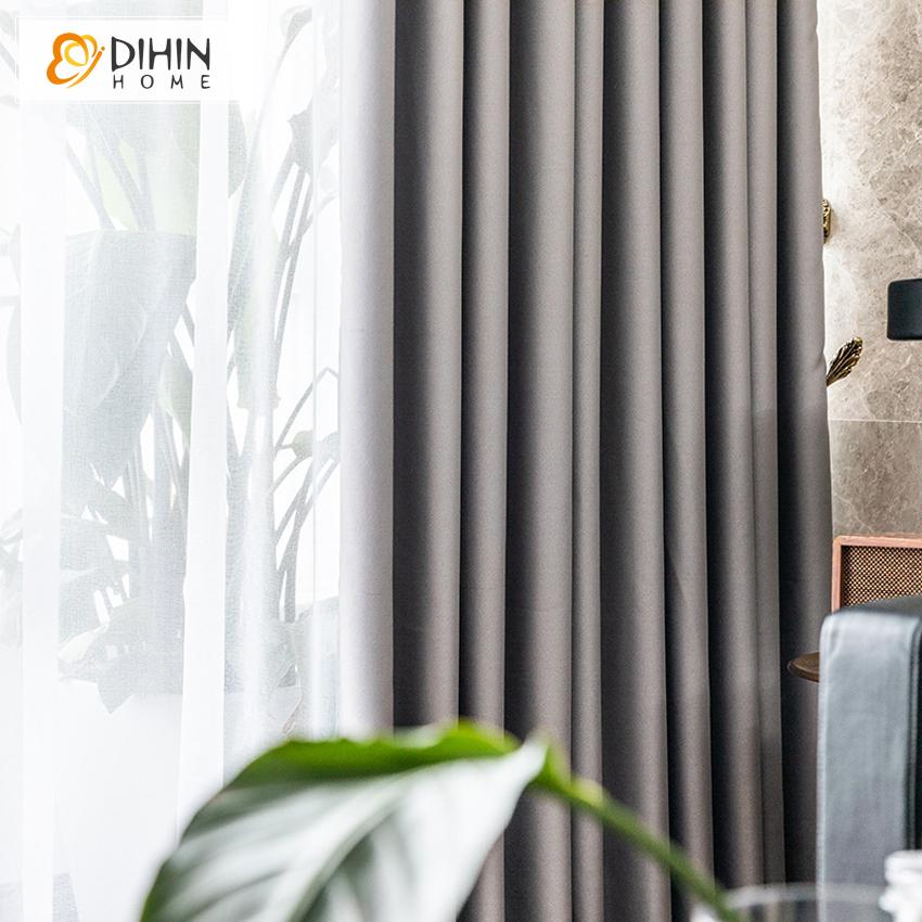 DIHIN HOME Modern High Quality Grey Color Curtains,Blackout Grommet Window Curtain for Living Room ,52x63-inch,1 Panel