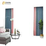 DIHIN HOME Modern High Quality Soft Feeling Pink and Blue Printed,Blackout Grommet Window Curtain for Living Room ,52x63-inch,1 Panel