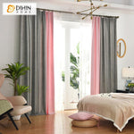 DIHIN HOME Modern High Quality Soft Feeling Pink and Grey Printed,Blackout Grommet Window Curtain for Living Room ,52x63-inch,1 Panel