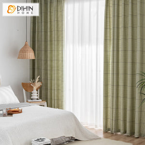 DIHINHOME Home Textile Modern Curtain DIHIN HOME Modern High Quality Striped,Blackout Grommet Window Curtain for Living Room,1 Panel