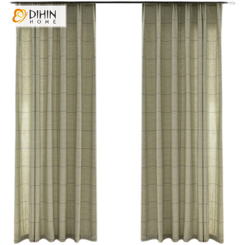 DIHINHOME Home Textile Modern Curtain DIHIN HOME Modern High Quality Striped,Blackout Grommet Window Curtain for Living Room,1 Panel