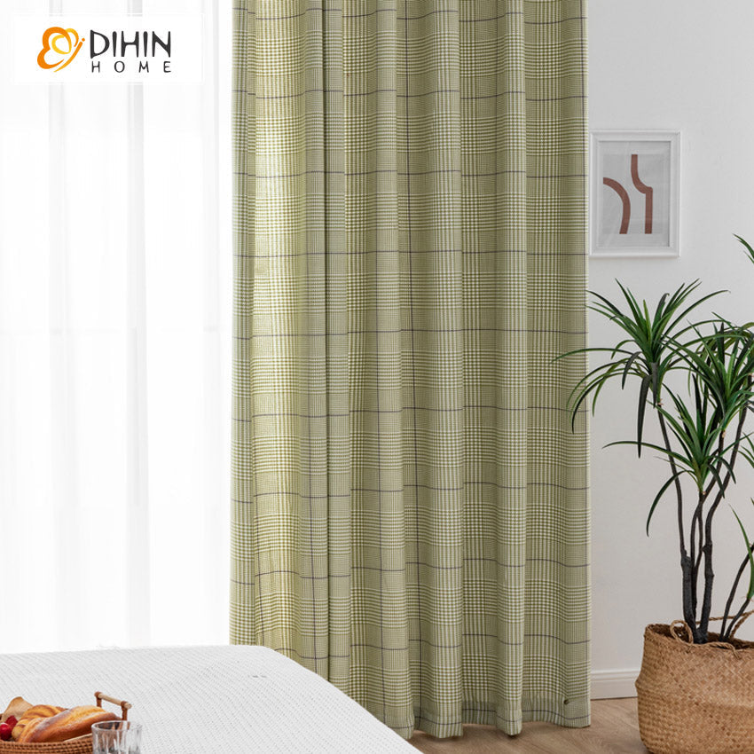 DIHINHOME Home Textile Modern Curtain DIHIN HOME Modern High Quality Striped,Blackout Grommet Window Curtain for Living Room,1 Panel