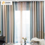 DIHIN HOME Modern High Quality Striped Curtains ,Cotton Linen ,Blackout Grommet Window Curtain for Living Room ,52x63-inch,1 Panel