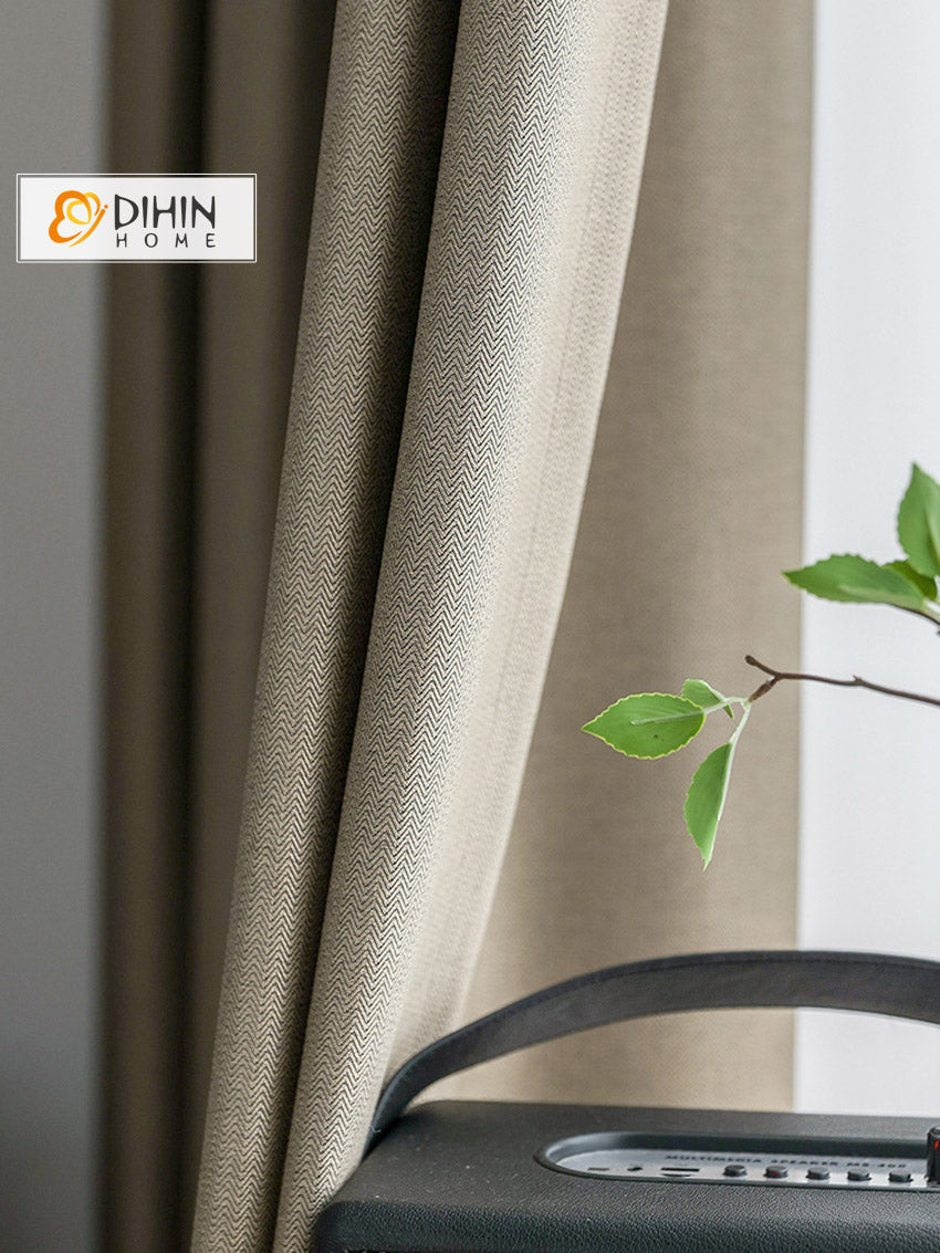 DIHINHOME Home Textile Modern Curtain DIHIN HOME Modern High Quality Thickening Fabric,Blackout Grommet Window Curtain for Living Room ,52x63-inch,1 Panel
