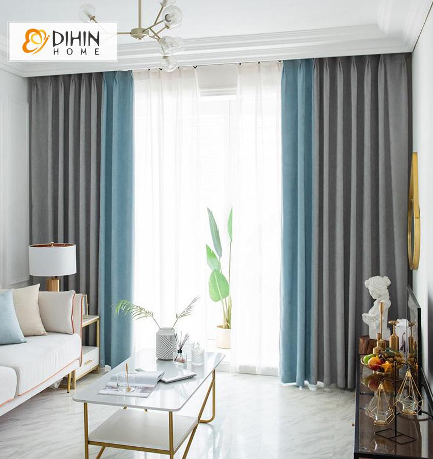 Window Grommet Blackout for Textile DIHINHOME Living Room Modern Curtain Curtain – Home