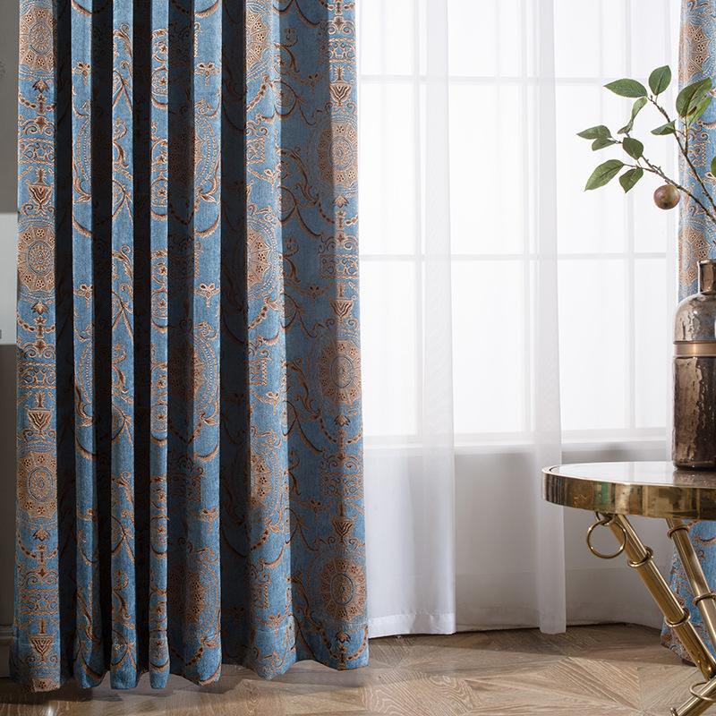 DIHIN HOME Modern Jacquard High Quality Blackout Curtains,Blackout Grommet Window Curtain for Living Room ,52x63-inch,1 Panel