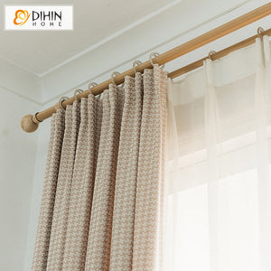 DIHINHOME Home Textile Modern Curtain DIHIN HOME Modern Jacquard Houndstooth Curtains,Grommet Window Curtain for Living Room ,52x63-inch,1 Panel