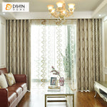 DIHIN HOME Modern Jacquard Waves Striped,Blackout Grommet Window Curtain for Living Room,1 Panel