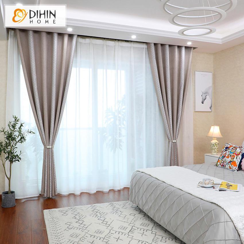 DIHIN HOME Modern Light Coffee Thichness Luxury Curtain,Blackout Grommet Window Curtain for Living Room ,52x63-inch,1 Panel