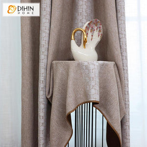 DIHIN HOME Modern Light Coffee Thichness Luxury Curtain,Blackout Grommet Window Curtain for Living Room ,52x63-inch,1 Panel