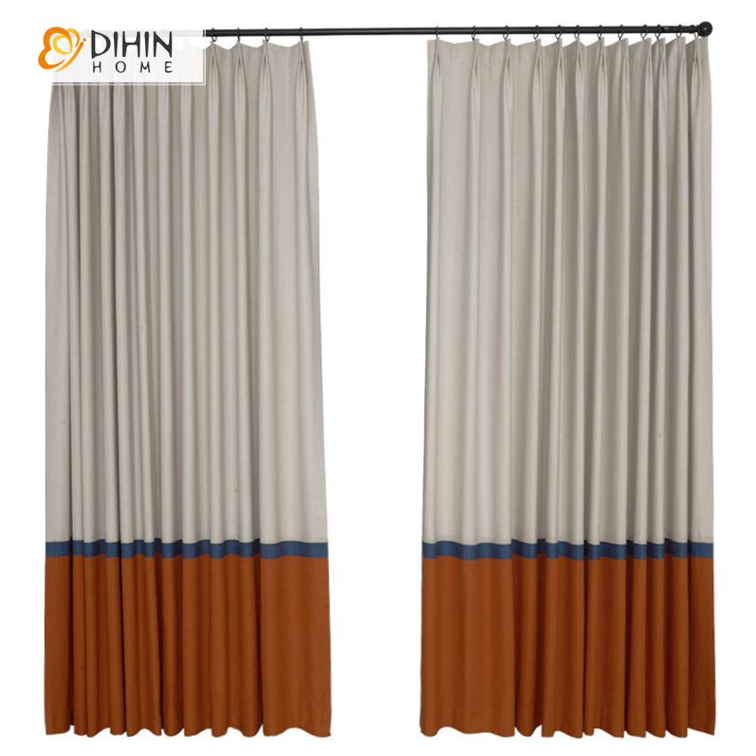 DIHIN HOME Modern Line Pattern Curtains,Blackout Grommet Window Curtain for Living Room ,52x63-inch,1 Panel