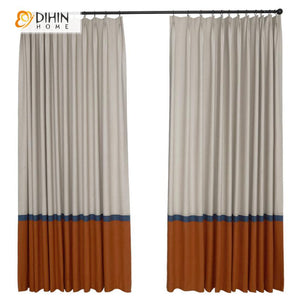 DIHIN HOME Modern Line Pattern Curtains,Blackout Grommet Window Curtain for Living Room ,52x63-inch,1 Panel