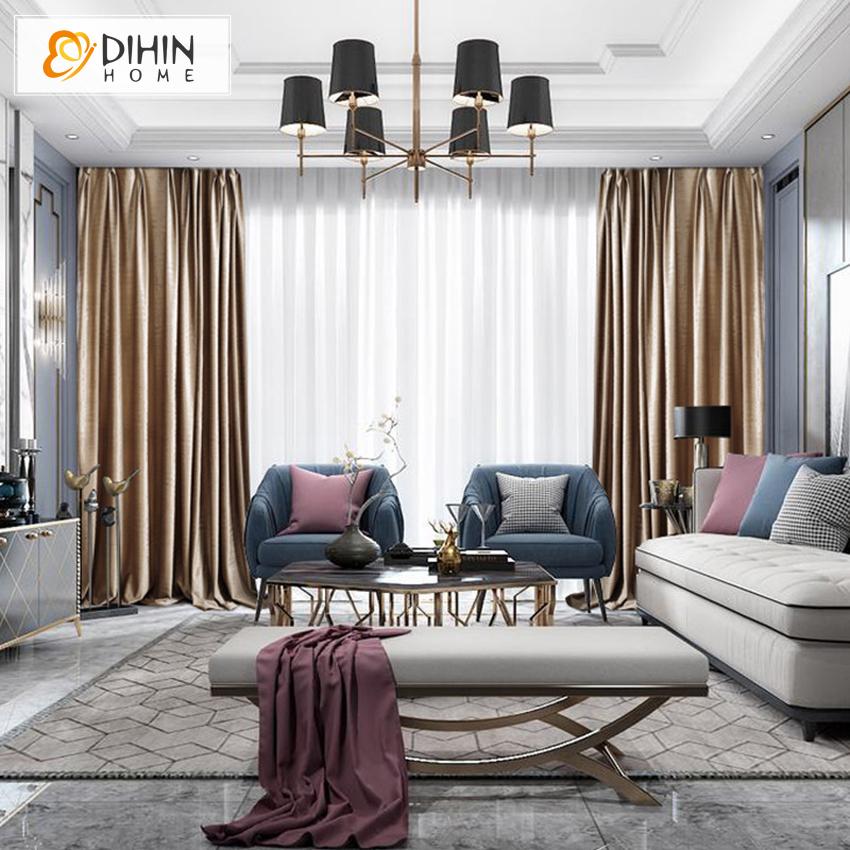 DIHIN HOME Modern Luxury Curtain,Blackout Curtains Grommet Window Curtain for Living Room ,52x63-inch,1 Panel