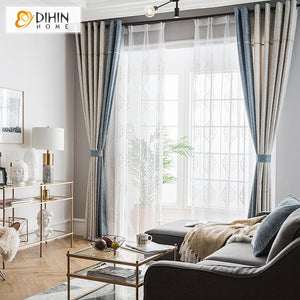 DIHIN HOME Modern Luxury Curtains,Blackout Grommet Window Curtain for Living Room ,52x63-inch,1 Panel