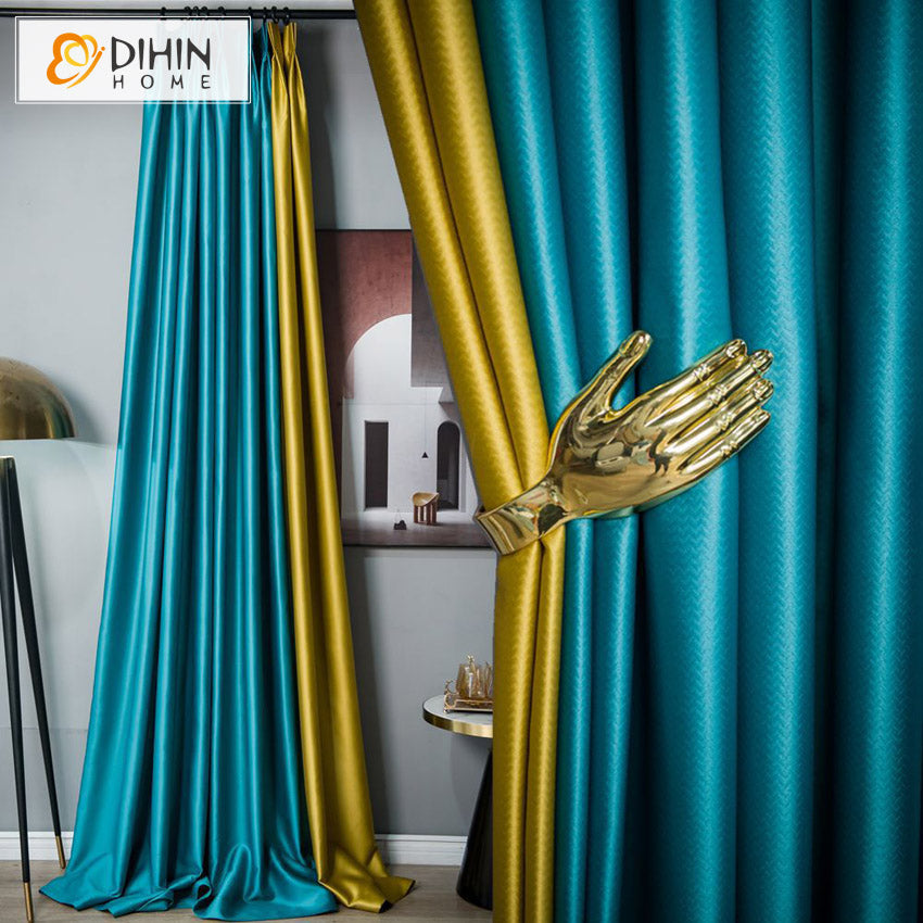 DIHINHOME Home Textile Modern Curtain DIHIN HOME Modern Luxury Curtains,Blackout Grommet Window Curtain for Living Room,52x63-inch,1 Panel