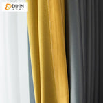 DIHINHOME Home Textile Modern Curtain DIHIN HOME Modern Luxury Grey and Yellow Color Printed,Blackout Grommet Window Curtain for Living Room ,52x63-inch,1 Panel