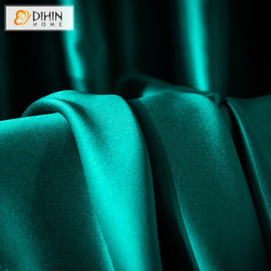 DIHINHOME Home Textile Modern Curtain DIHIN HOME Modern Luxury Imitation Silk Smooth Curtains,Blackout Grommet Window Curtain for Living Room,52x63-inch,1 Panel