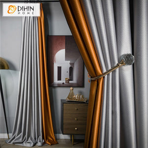 DIHIN HOME Modern Luxury Silky Feeling Curtains,Blackout Grommet Window Curtain for Living Room,52x63-inch,1 Panel