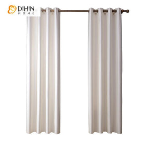 DIHIN HOME Modern Milk White Color Curtains,Blackout Grommet Window Curtain for Living Room ,52x63-inch,1 Panel