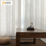 DIHINHOME Home Textile Modern Curtain DIHIN HOME Modern Natural Linen Fabric Striped Curtains,Blackout Grommet Window Curtain for Living Room ,52x63-inch,1 Panel