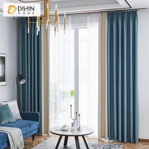 DIHIN HOME Modern Neat Fashion Customized Curtains,Blackout Grommet Window Curtain for Living Room ,52x63-inch,1 Panel