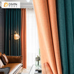 DIHIN HOME Modern Nordic Apricot and Grey Printed,Blackout Grommet Window Curtain for Living Room ,52x63-inch,1 Panel