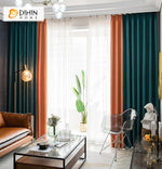 DIHIN HOME Modern Nordic Apricot and Grey Printed,Blackout Grommet Window Curtain for Living Room ,52x63-inch,1 Panel