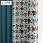 DIHIN HOME Modern Nordic Houndstooth Pattern,Blackout Grommet Window Curtain for Living Room ,52x63-inch,1 Panel