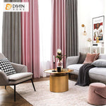 DIHIN HOME Modern Nordic Pink Houndstooth Fashion Curtain,Blackout Curtains Grommet Window Curtain for Living Room ,52x84-inch,1 Panel