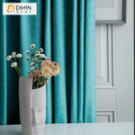 DIHIN HOME Modern Nordic Rhombic Embossing Aquamarine Customized Curtains,Blackout Grommet Window Curtain for Living Room ,52x63-inch,1 Panel