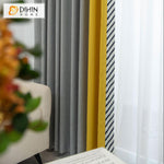 DIHIN HOME Modern Nordic Simple Lines Printed,Blackout Grommet Window Curtain for Living Room ,52x63-inch,1 Panel