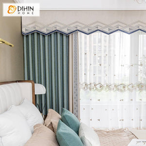 DIHINHOME Home Textile Modern Curtain DIHIN HOME Modern Nordic Spliced Curtain,Blackout Curtains Grommet Window Curtain for Living Room ,52x84-inch,1 Panel