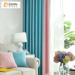 DIHIN HOME Modern Nordic Style Blue and Pink Color Customized Curtain,Blackout Curtains Grommet Window Curtain for Living Room ,52x84-inch,1 Panel