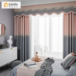 DIHINHOME Home Textile Modern Curtain DIHIN HOME Modern Pink and Grey Embroidered Customized Valance,Blackout Curtains Grommet Window Curtain for Living Room ,52x84-inch,1 Panel