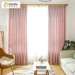 DIHIN HOME Modern Pink Color Customized Curtains,Blackout Grommet Window Curtain for Living Room ,52x63-inch,1 Panel