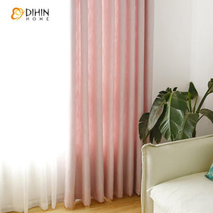 DIHIN HOME Modern Pink Color Customized Curtains,Blackout Grommet Window Curtain for Living Room ,52x63-inch,1 Panel