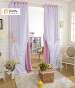 DIHIN HOME Modern Pink Color Customized Curtains With White Sheer Curtain Totgether,Blackout Grommet Window Curtain for Living Room ,52x63-inch,1 Panel Roman Shades Curtains Window Blinds custom curtains blackout curtains curtains for living room sheer curtains curtain fabric linen curtains kitchen curtains velvet curtains pinch pleat curtains bay window curtains outdoor curtains pleated curtains floral curtains dining room curtains kitchen valances drapes for bedroom patio curtains nursery curtains grommet