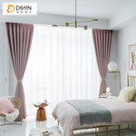 DIHIN HOME Modern Pink Jacquard Customized Curtains,Blackout Grommet Window Curtain for Living Room ,52x63-inch,1 Panel