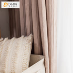 DIHINHOME Home Textile Modern Curtain DIHIN HOME Modern Pink Pleated Blackout Curtains,Grommet Window Curtain for Living Room ,52x63-inch,1 Panel