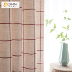 DIHINHOME Home Textile Modern Curtain DIHIN HOME Modern Plaid Cotton Linen Curtains,Blackout Grommet Window Curtain for Living Room ,52x63-inch,1 Panel