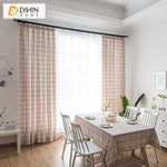 DIHINHOME Home Textile Modern Curtain DIHIN HOME Modern Plaid Cotton Linen Curtains,Blackout Grommet Window Curtain for Living Room ,52x63-inch,1 Panel