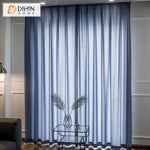 DIHIN HOME Modern Pure Blue Sheer Curtains,Half Blackout Grommet Window Curtain for Living Room ,52x63-inch,1 Panel