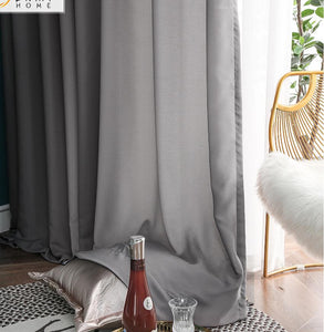 DIHIN HOME Modern Pure Grey Sheer Curtains,Half Blackout Grommet Window Curtain for Living Room ,52x63-inch,1 Panel