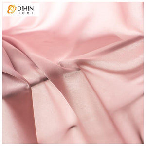 DIHIN HOME Modern Pure Pink Sheer Curtains,Half Blackout Grommet Window Curtain for Living Room ,52x63-inch,1 Panel